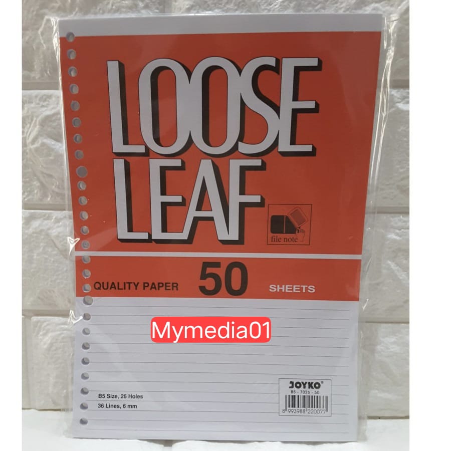 

Loose Leaf Joyko B5 ( 50 lembar)