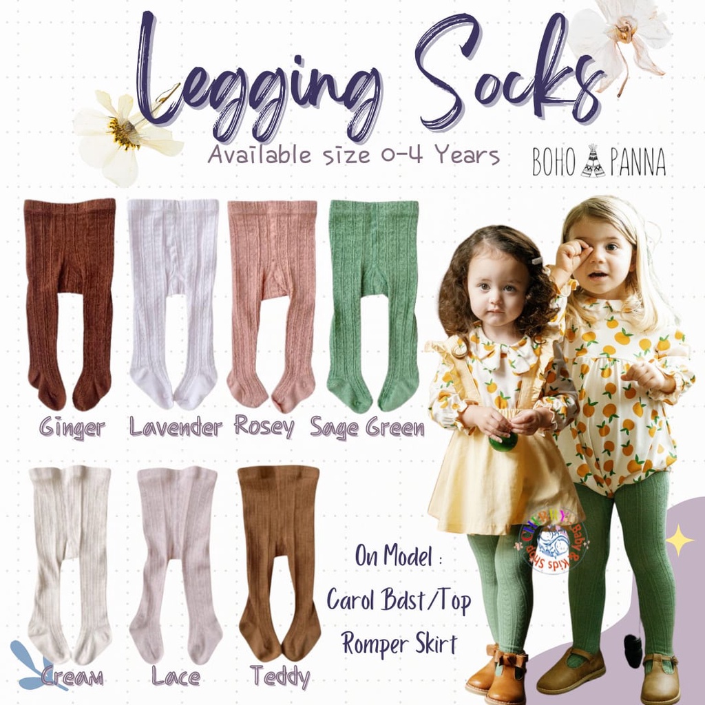 BOHOPANNA 0-4 Year LEGGING SOCK SOCKS Legging Kaos Kaki Bayi / Anak Premium Quality CBKS