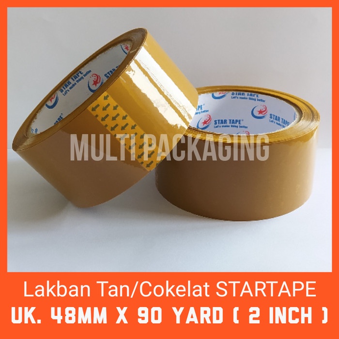 

Tape Lakban Bening Dan Cokelat Star Tape 2 Inch 90 Yard
