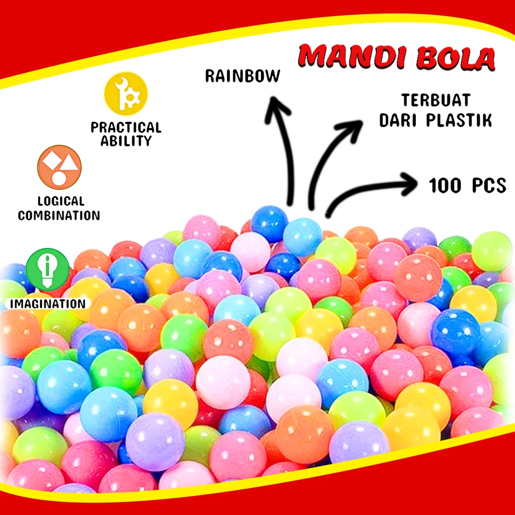 Mainan Anak Mandi Bola Plastik Isi 100PCS