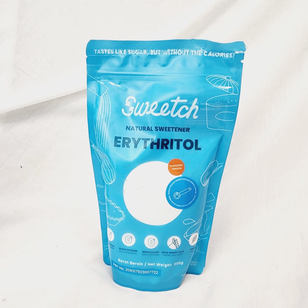 

300gr Powder (Gula Halus) - SWEETCH Erythritol Natural Sweetener Pemanis Alami Tanpa Kalori ED NOV 2024