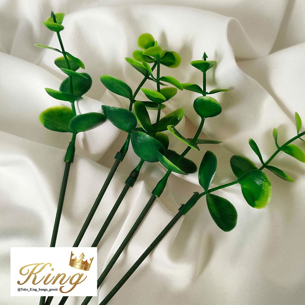 Artificial Baby Eucalyptus bunga palsu hijau hiasan tangkai home decor tanaman hiasan