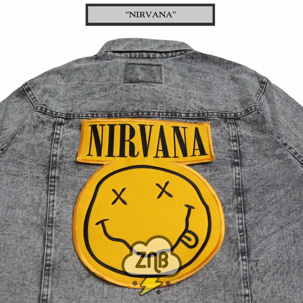 Patch nirvana emblem patch iron patch bordir tempelan jaket aksesoris oufit