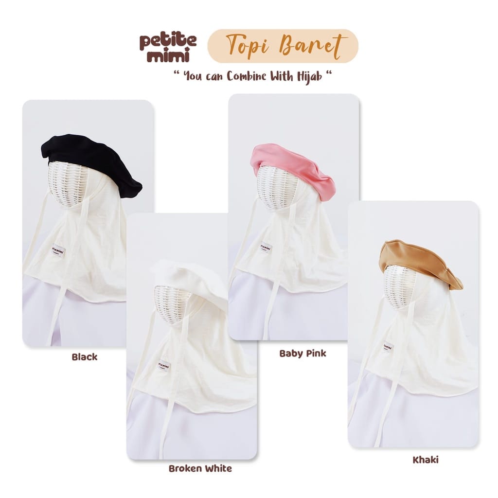 Petite Mimi Topi Baret Baby - Topi Baret Anak - WARNA RANDOM