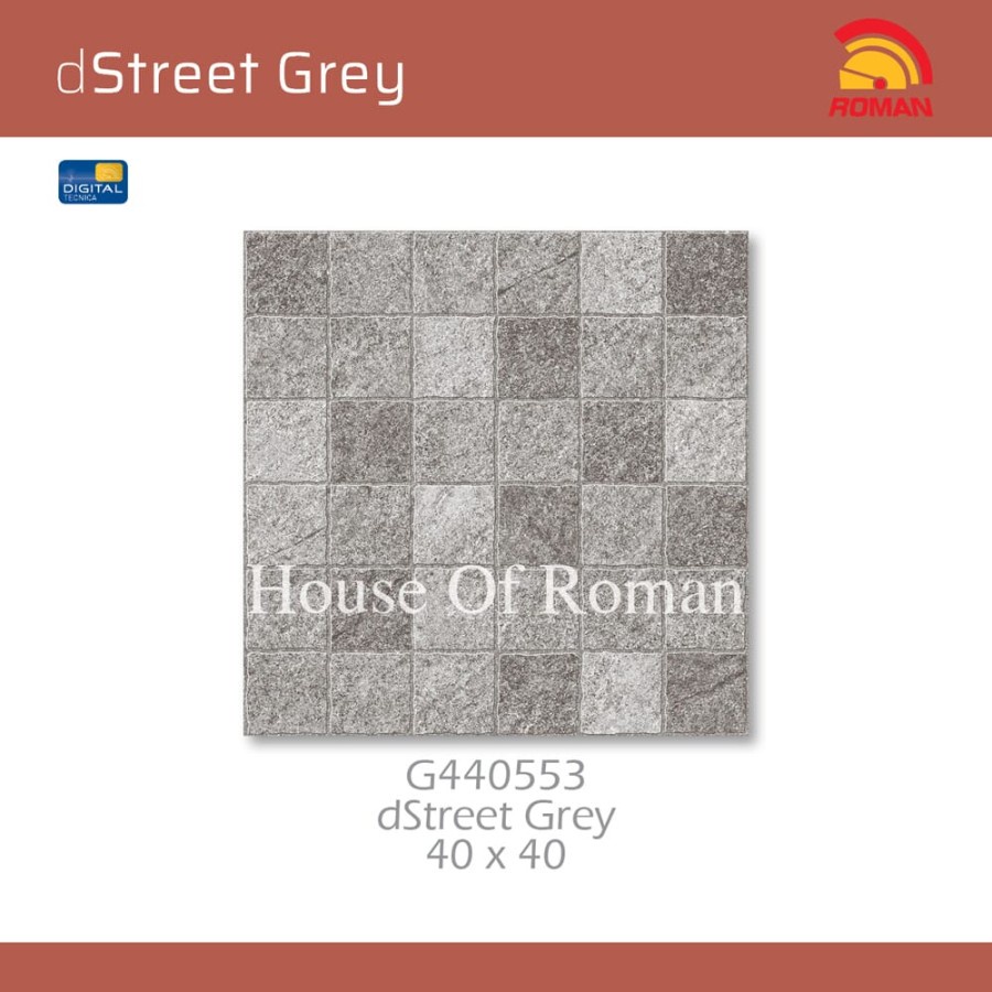 ROMAN KERAMIK DSTREET GREY 40X40 G440553 (HOUSE OF ROMAN)