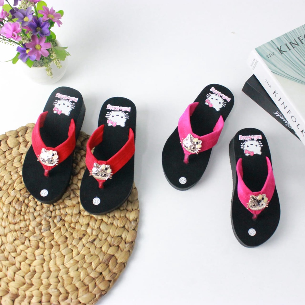 sandal wedges anak perempuan sandal hello kitty
