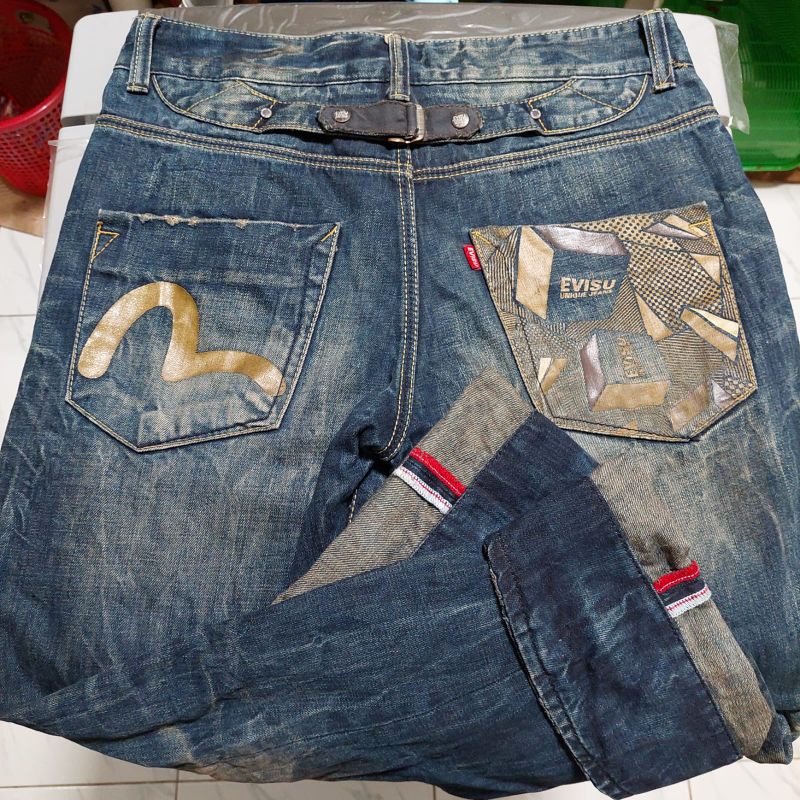 jeans Evisu dan jaket mtr rockstar
