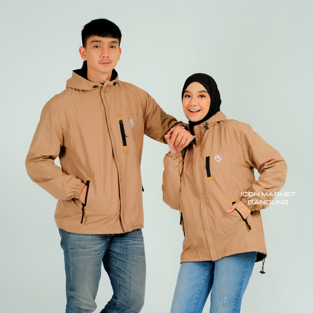 Jaket Couple Pria dan Wanita Waterproof Big size Original FCF / Jaket Couple Pasangan Tahan Air Size M L XL XXL