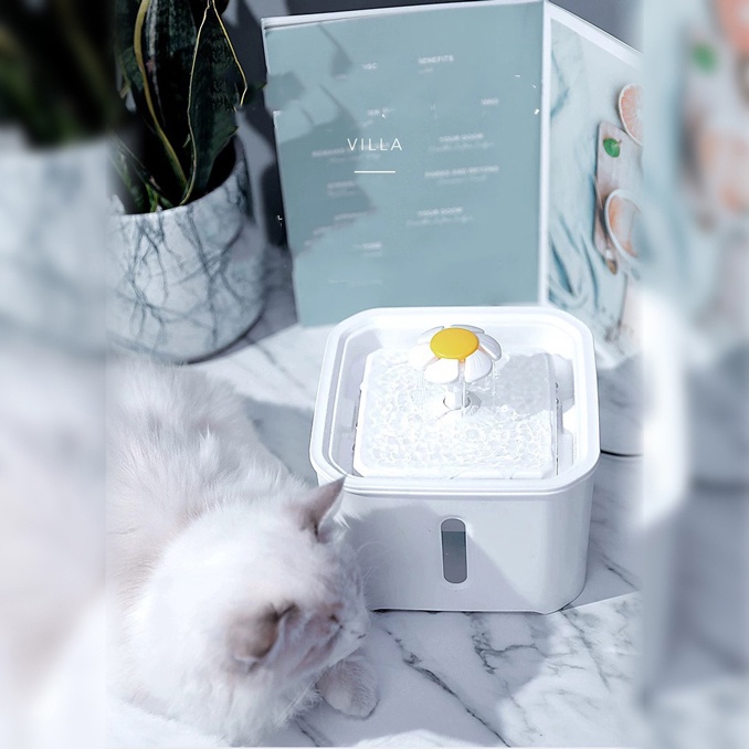 VILLA Water Dispenser Tempat Minum Anjing Kucing 2.5 Liter - White - 7RHXSNWH