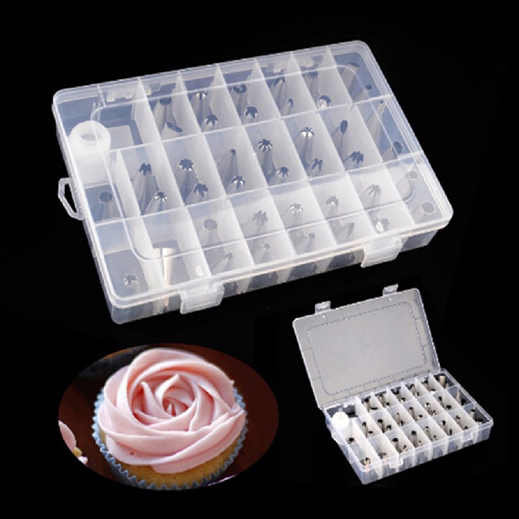 Sunshine 42Pcs / Set Ujung Mulut Pipa Icing Bahan Stainless Steel Ukuran Besar