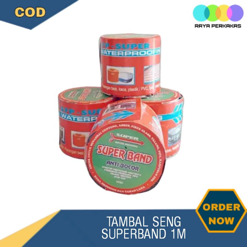 Sealtape Lakban Super Band Tambal Talang 1 meter Isolasi Anti Bocor Seng Genteng Kecil