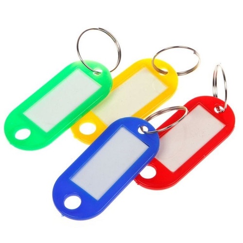 Tag Keychain Ring Gantungan Kunci Plastik Label Tulis Nama Ruangan Warna Warni Penanda