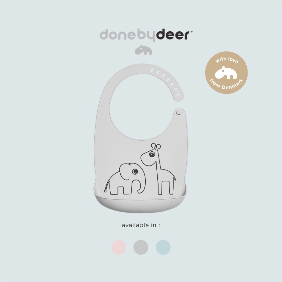 Done by Deer Silicone Bib Deer Friends - Celemek Bayi / Silicone Bib / Slabber Baby