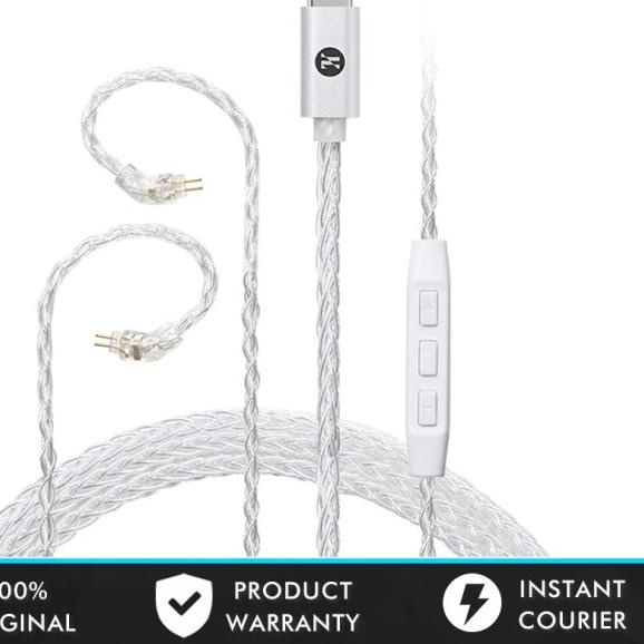 JCALLY TC30 USB Type C Audio Jack Upgrade Cable CCA CRA KZ EDX PRO TRN - Dual Pin