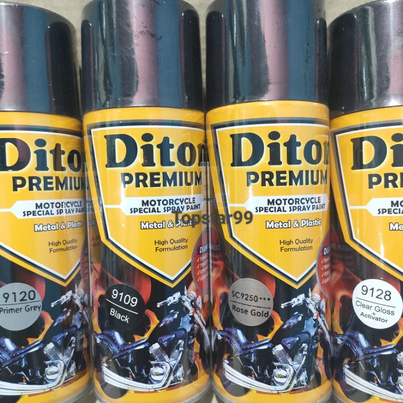 Pilok Cat Diton Premium Paket Lengkap 4 Kaleng Rose Gold Ping Emas 9350 Primer Grey 9120 Black 9109 Clear Gloss 9128 400cc Pilox Paketan Cat Semprot Special Spray Paint