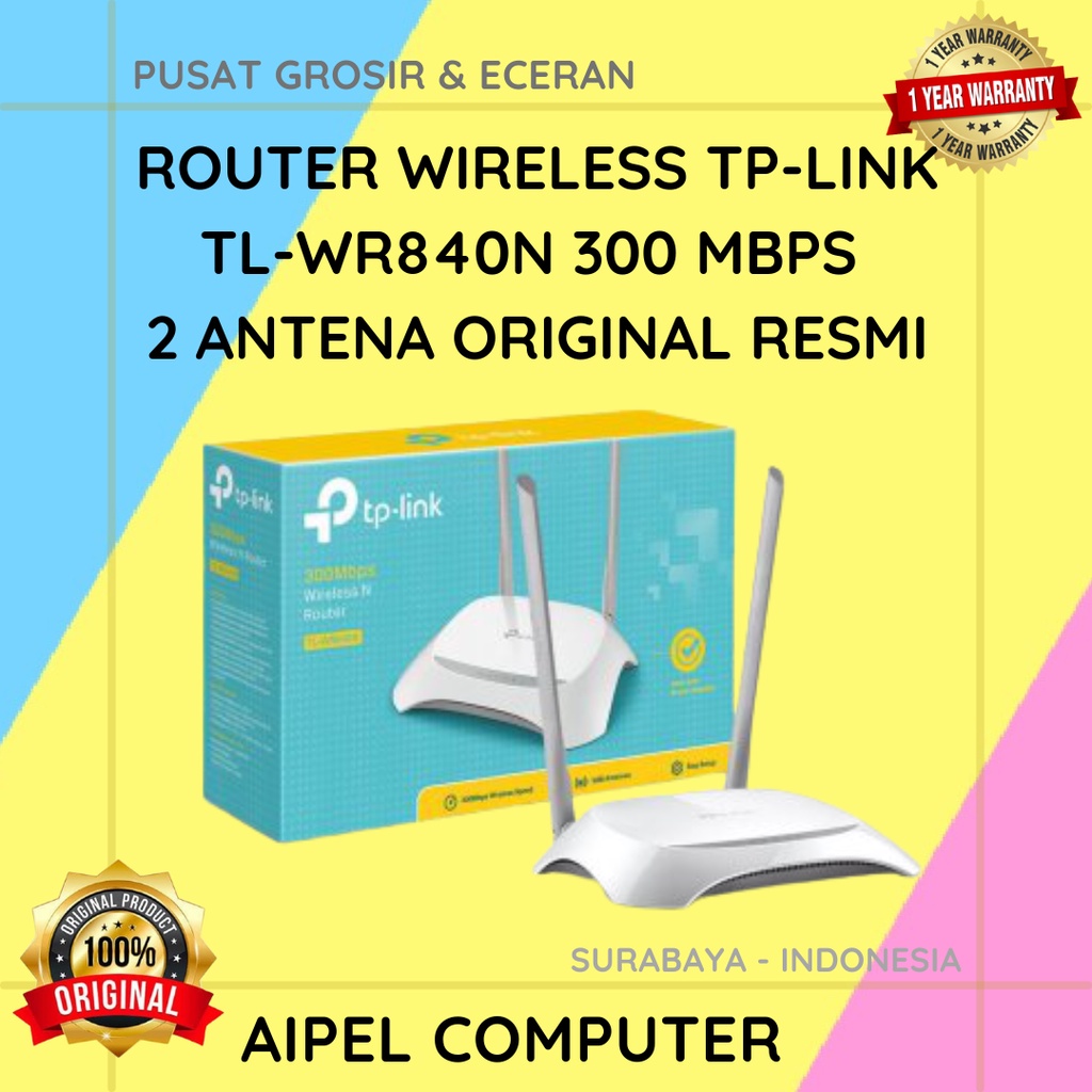 WR840N | ROUTER WIRELESS TP-LINK TL-WR840N 300 MBPS 2 ANTENA ORIGINAL RESMI