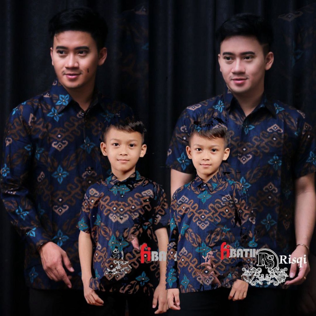 atik Papaku Couple Baju Kemeja Hem Batik Couple Ayah dan Anak Laki laki Cowok Premium Terbaru Terlaris Lengan Panjang Pendek
