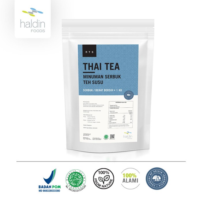 

THAI TEA POWDER (TEH THAI BUBUK) 1 KG BY HALDINFOODS