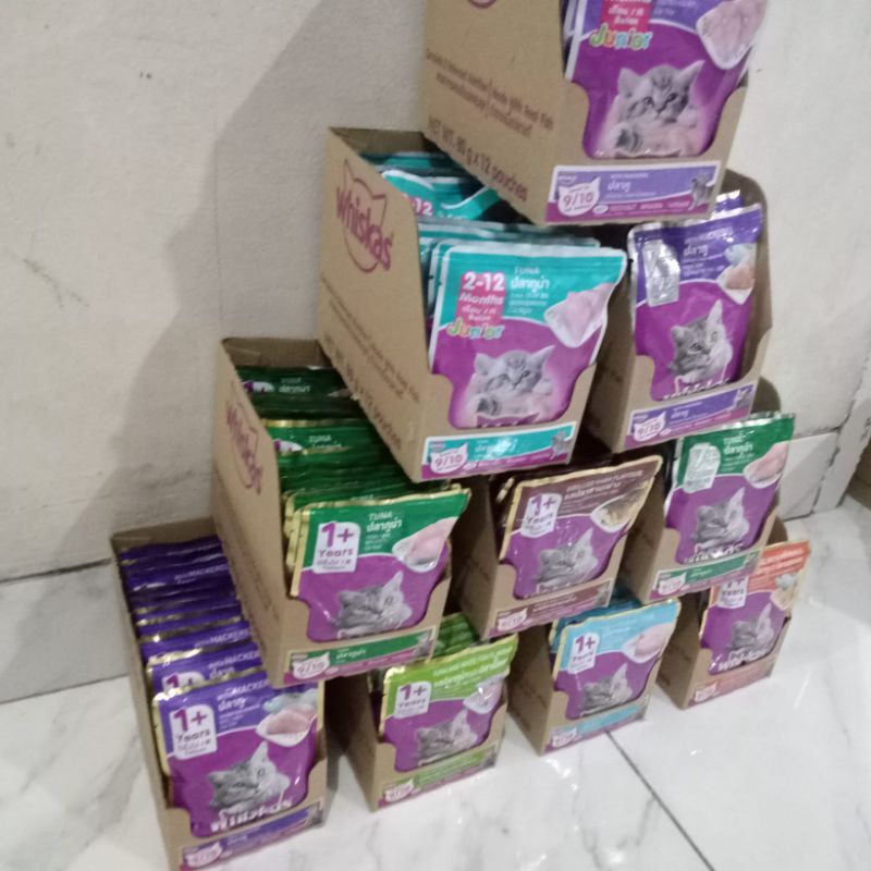 Whiskas sachet all varian promo paket 12pcs(80gr×12) | whiskas pouch promo