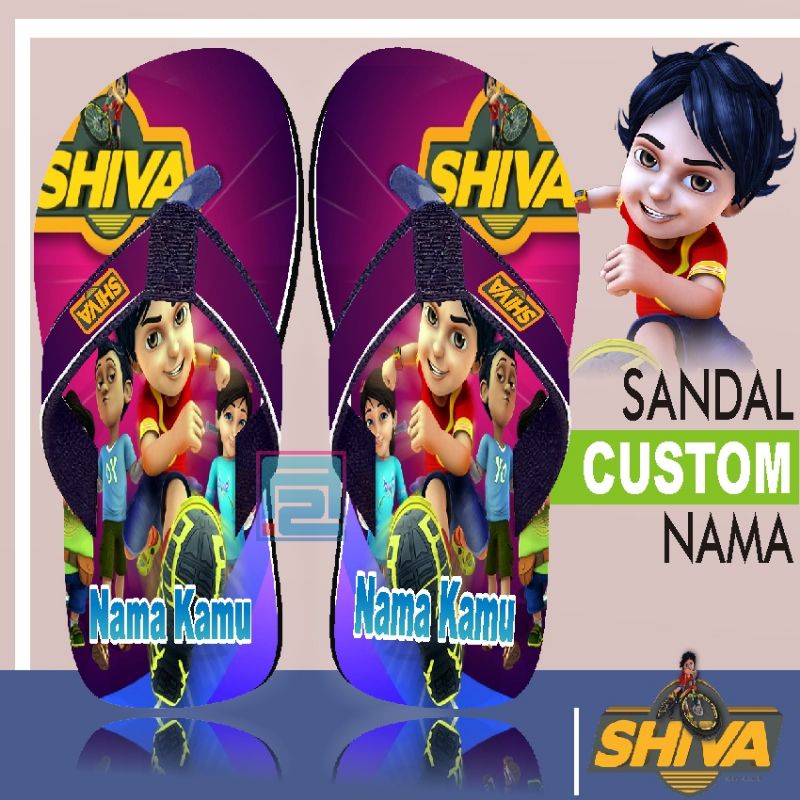 sandal custom nama karakter SHIVA anak/dewasa GRATIS Custom suka suka