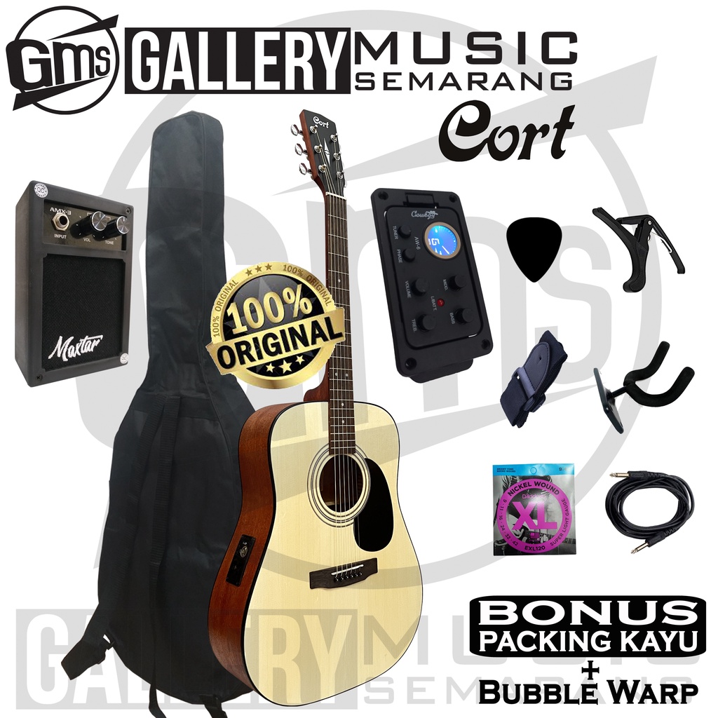 ORIGINAL!!! Gitar Akustik Elektrik Cort AD810 OP Original Preamp Equalizer Tuner AW-6
