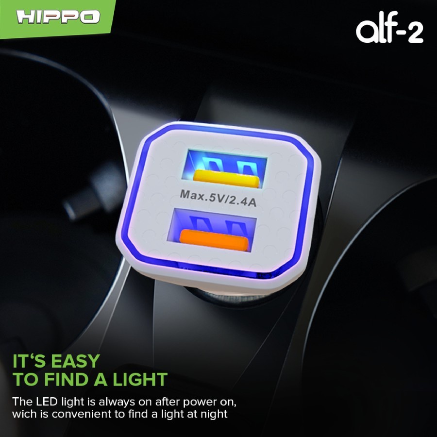 Hippo Car Charger Mobil ALF 2 Dual USB 2.4A Simple Pack