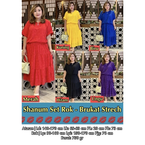 FINA BIG SIZE - SETELAN ROK SHANUM BIGSIZE  BUNGA