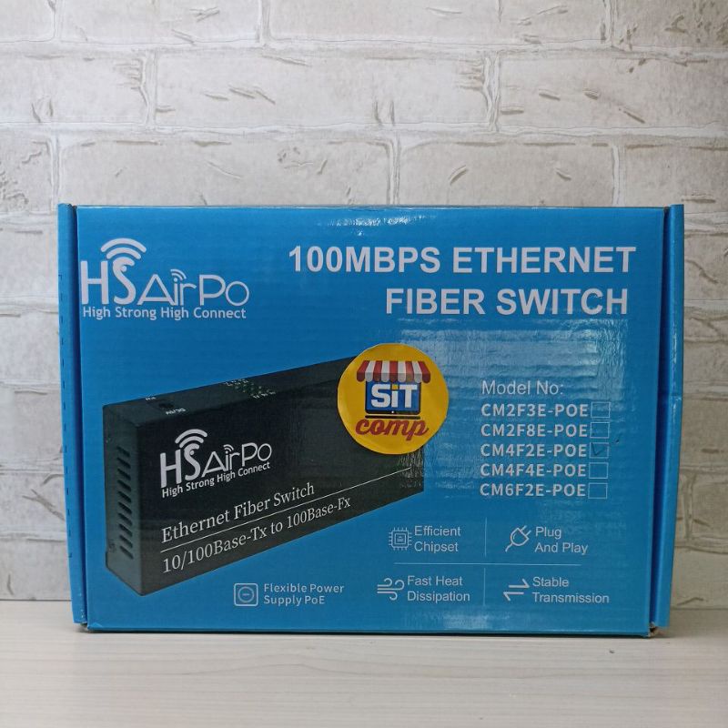 MEDIA CONVERTER HS AIRPO 4FO 2ETH (4F2E) POE