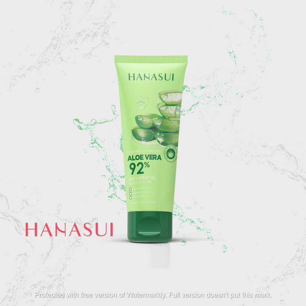 HANASUI Body Serum Gel 200ml - Body Serum Aloe Vera 92% Original BPOM