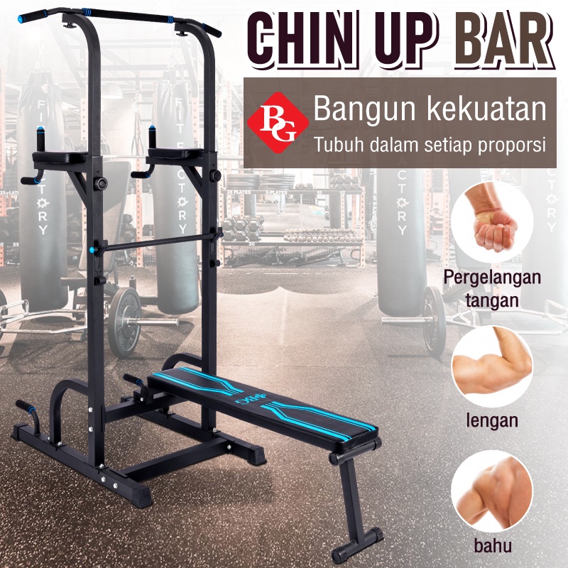 BG SPORT Pull Up Bar Station Chin Up Multifungsi Alat Pull Up Fitness Rumah Kokoh dan Praktis