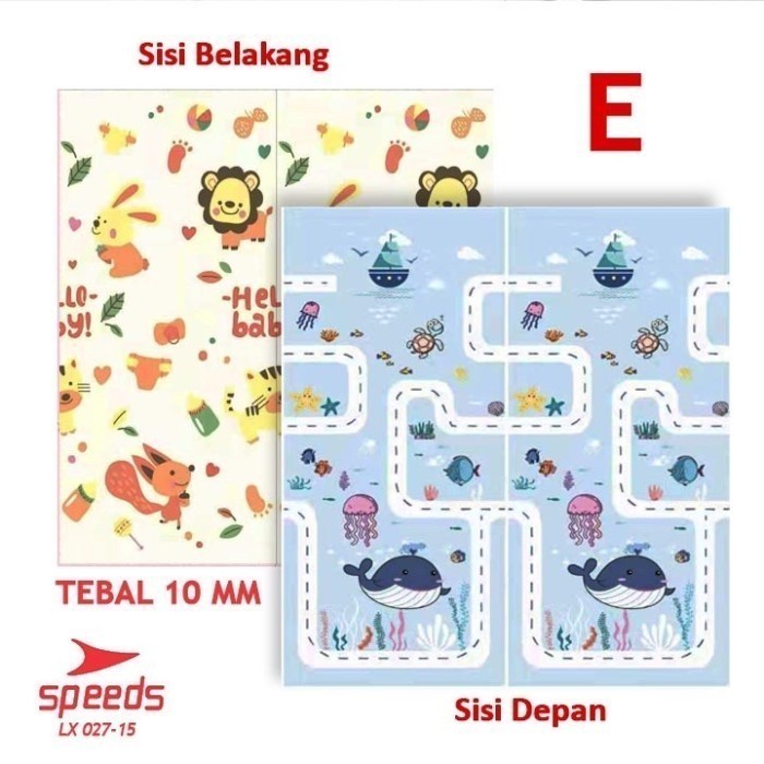 BABY PLAYMAT MATRAS FOAM BAYI KARPET TIKAR LIPAT 180x200 10MM SPEEDS - J