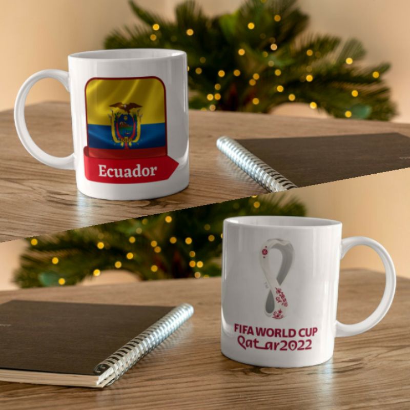 Gelas Mug Bendera Ekuador Piala Dunia 2022 | Mug Gelas Cangkir Fifa World Cup Qatar 2022 |