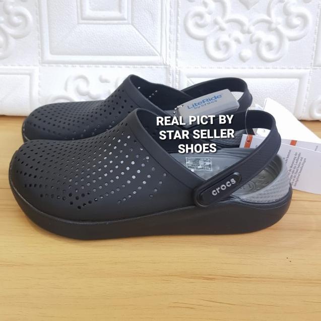 CROCS / SANDAL CROCS LITERIDE ORIGINAL - hitam alas mera, 36