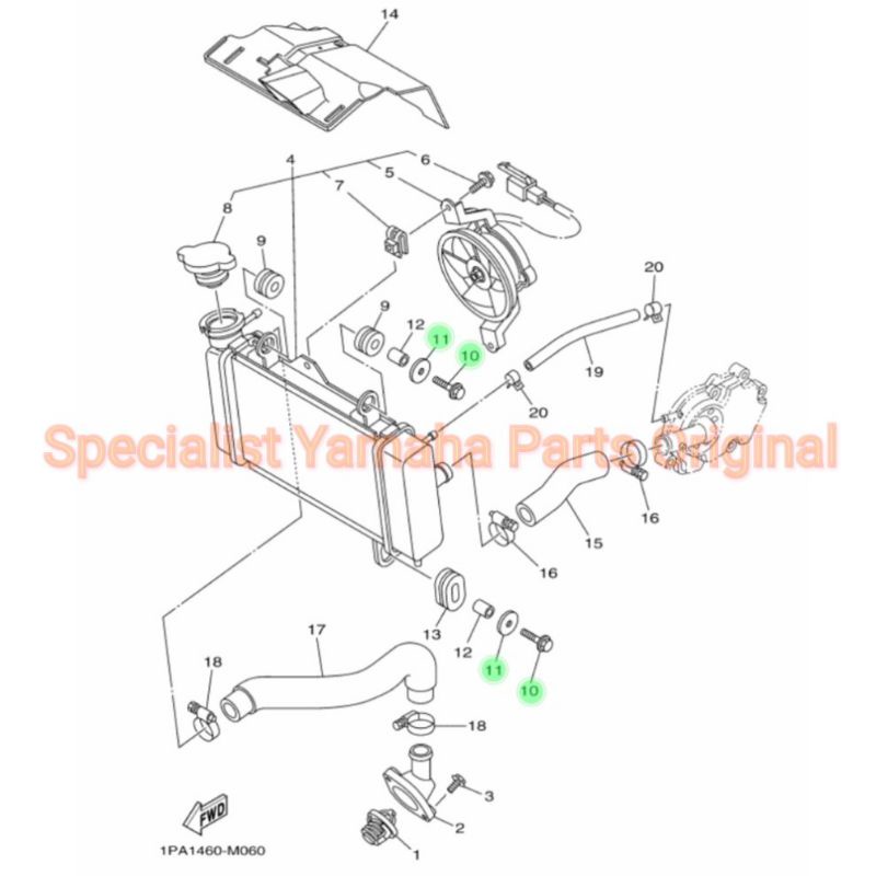Bolt Flange + Washer, Baut Dan Ring Radiator New Vixion NVA