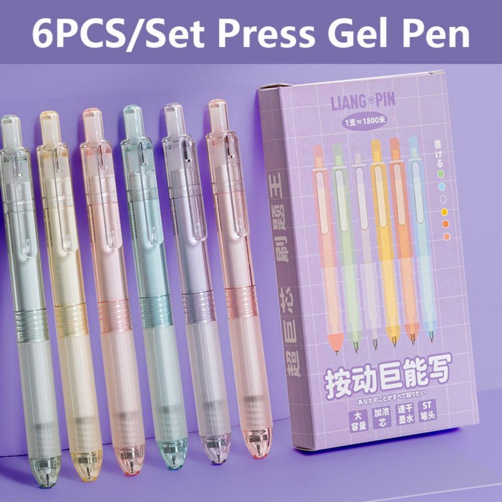 Nanas 6PCS /Set Press Pena Netral Musim Semi Panas Musim Gugur Musim Dingin 0.5mm Ball Point Pen Alat Tulis Alat Tulis Gel Pen