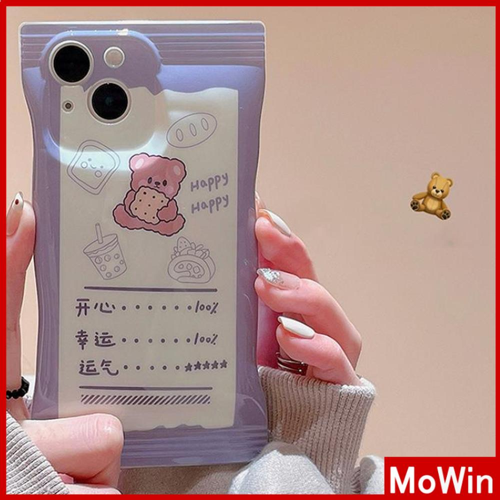 For iPhone 14 Pro Max iPhone Case Snack Bag TPU Soft Case Clear Case Airbag Shockproof Camera Cover Cute Bear Compatible For iPhone 13 Pro Max 12 Pro Max 11 7Plus xr