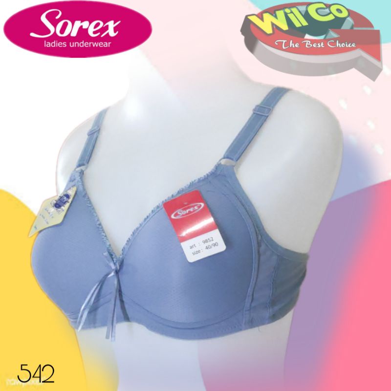 K542 - BRA WANITA SOREX EXTRA COMFORT TANPA KAWAT BUSA TIPIS CUP A/B SIZE 36-42