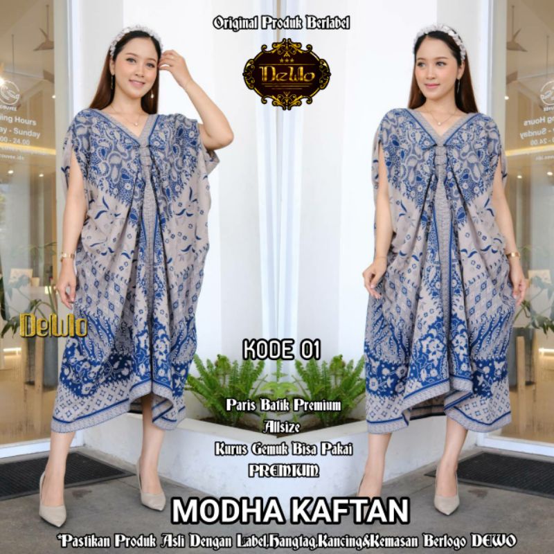 Batik Modern Wanita Kondangan Kaftan Batik Jumbo Batik Paris Premium Moodha Kaftan
