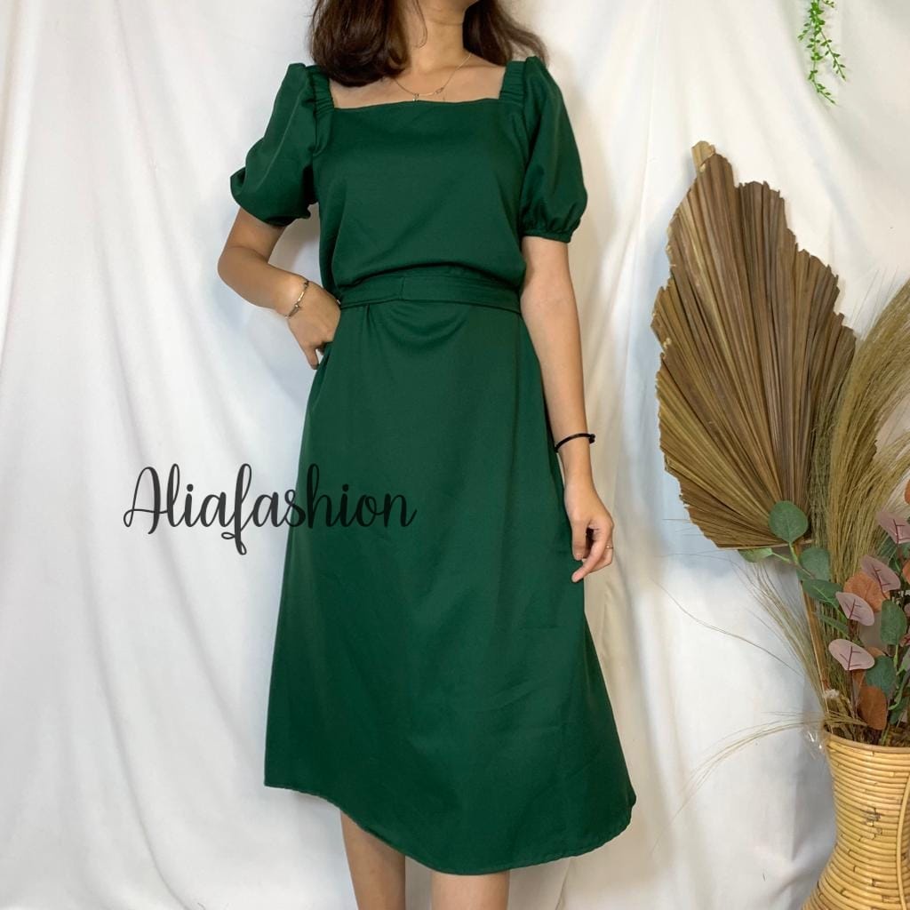 DRESS EILLA/DRESS BAHAN KATUN SHAKILLA/KOREAN DRESS/DRESS