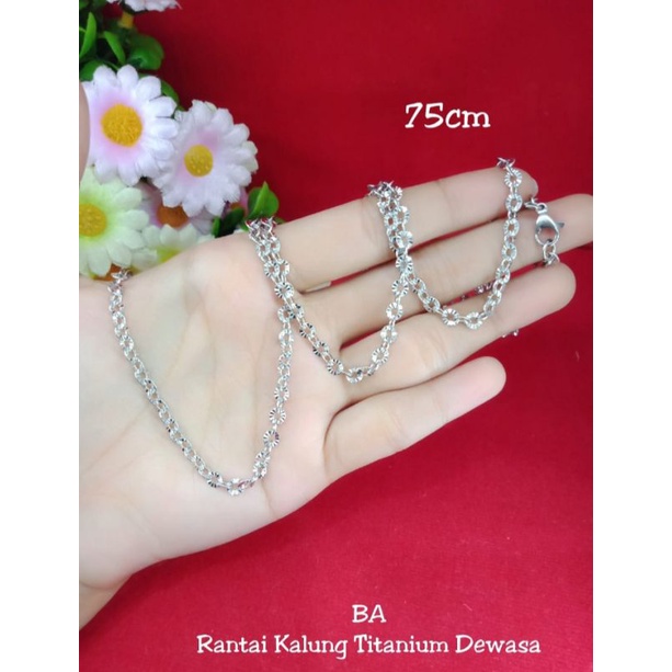 kalung Nuri 75cm titanium putih