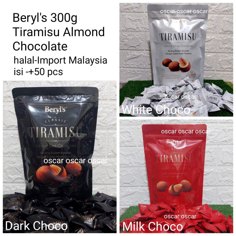 Jual Beryl's Coklat Tiramisu Almond Classic 300g Chocolate Isi milk