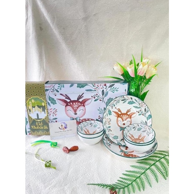 

HOME DECOR HAMPERS GIFT KADO NATAL PIRING MANGKUK KERAMIK SET FDB85565DS