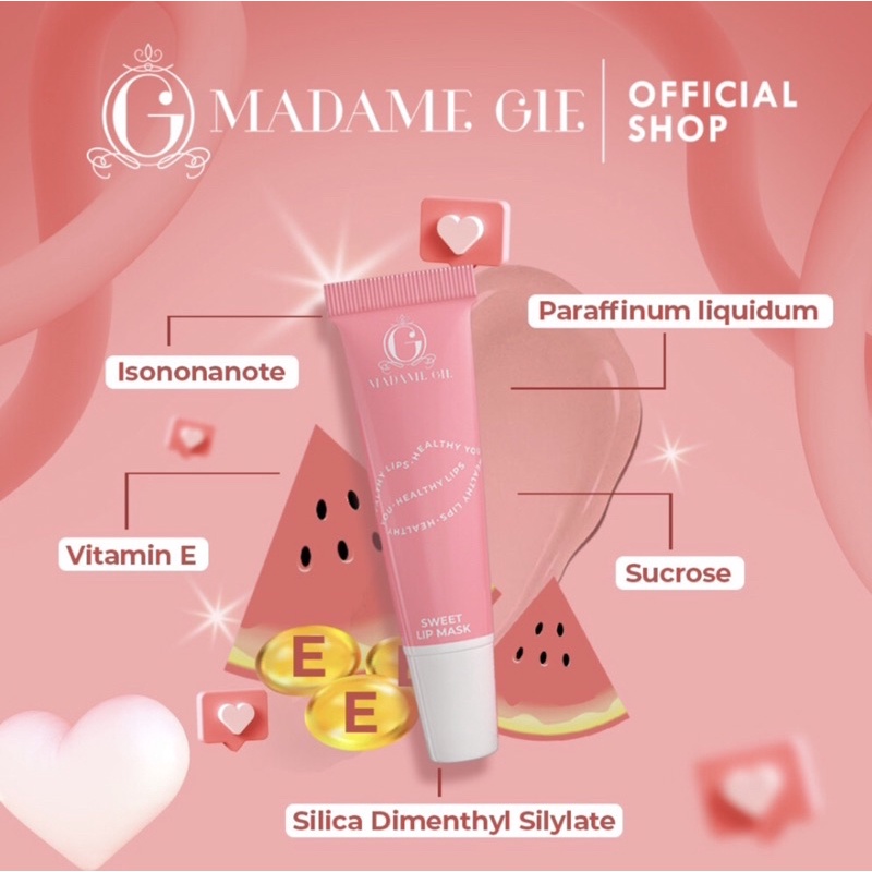 Madame Gie Sweet Lip Mask | Masker Scrub Bibir Cerah