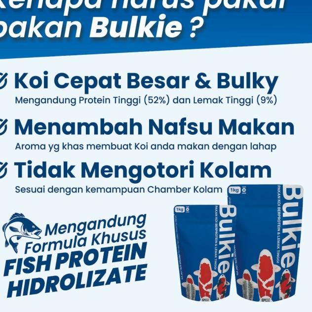 PELET KOI PAKAN IKAN KOI HI GROWTH PERTUMBUHAN KOI PELET BULKIE 1kg - 5mm