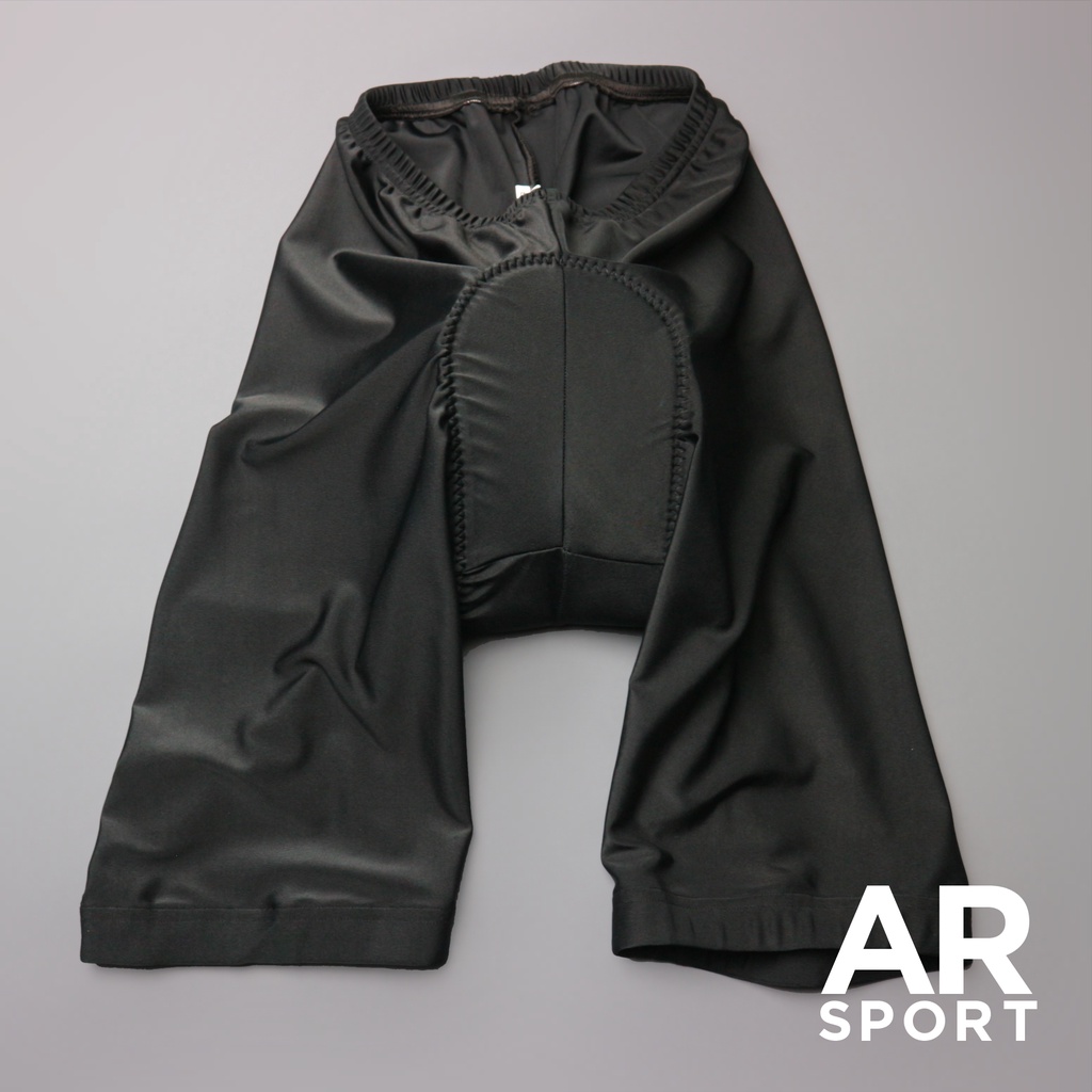 Sepeda Padding MTB Celana Sepeda Pendek Padding Lycra Spandex Hitam Polos untuk MTB dan Roadbike