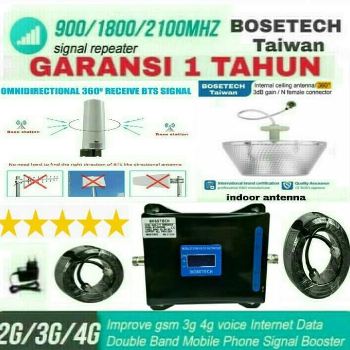 Penguat Sinyal Hp Bosetech Bt-9234Hq/Repeater Gsm Triband/Signal Hp