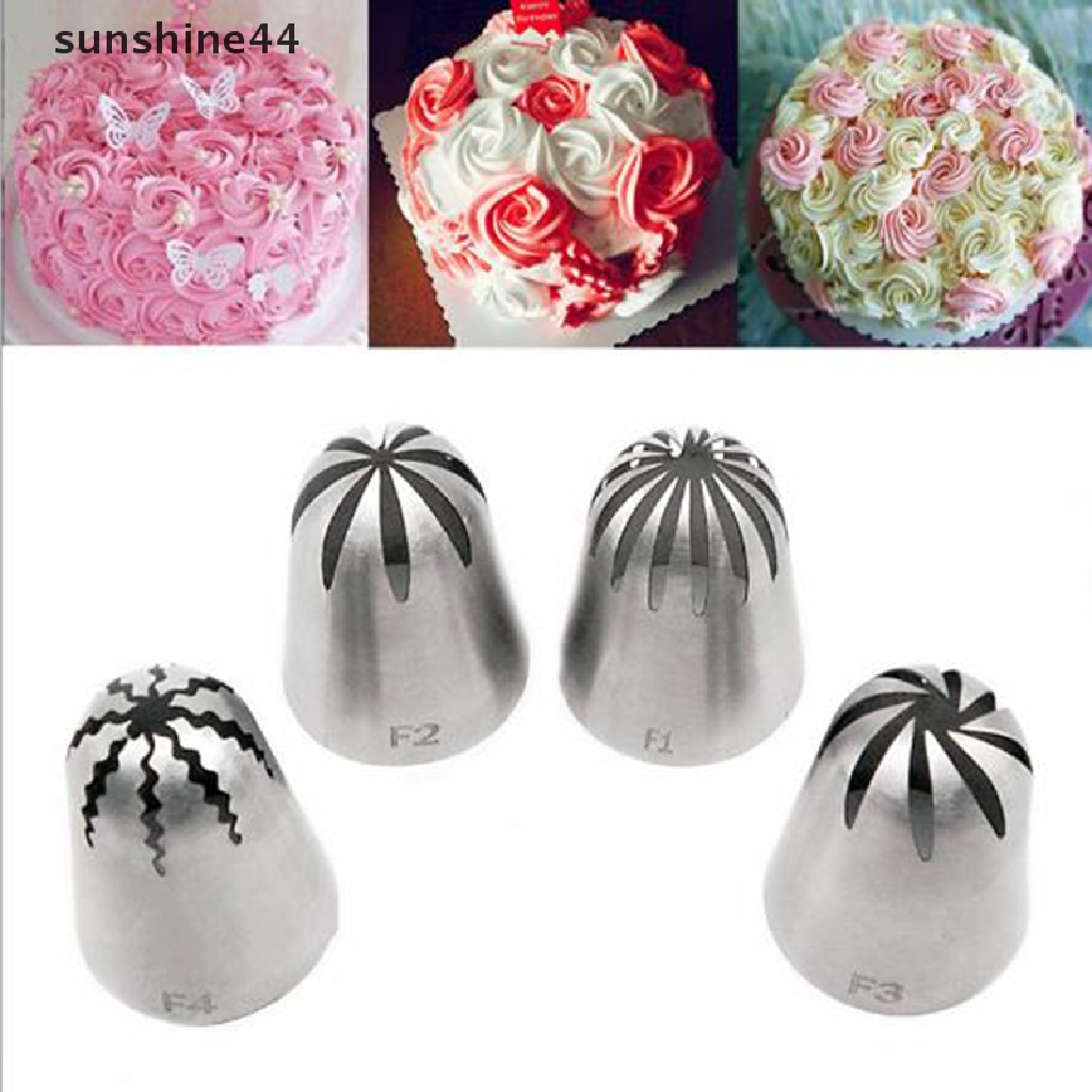 Sunshine Spuit Piping Stainless Steel Bentuk Bunga Mawar Ukuran Besar Untuk Dekorasi Kue