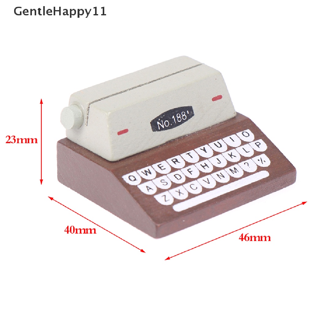 Gentlehappy 1Pc 1: 12rumah Boneka Miniatur Mesin Ketik Kasir Typewriter Model Boneka Dekorasi Mainan id