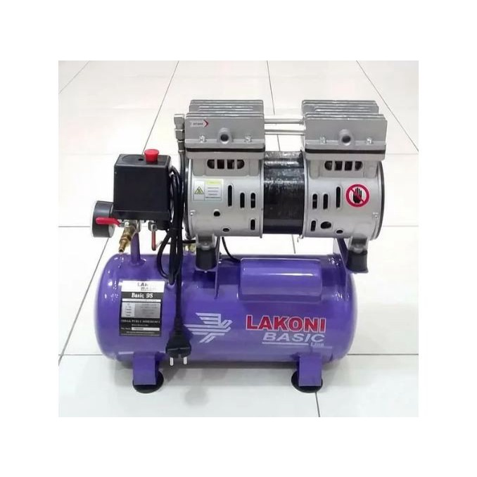 Kompresor Angin Udara 8L 9s LAKONI BASIC /  Silent Oiless Compressor Oilless 0.75HP 8liter 550 Watt LAKONI