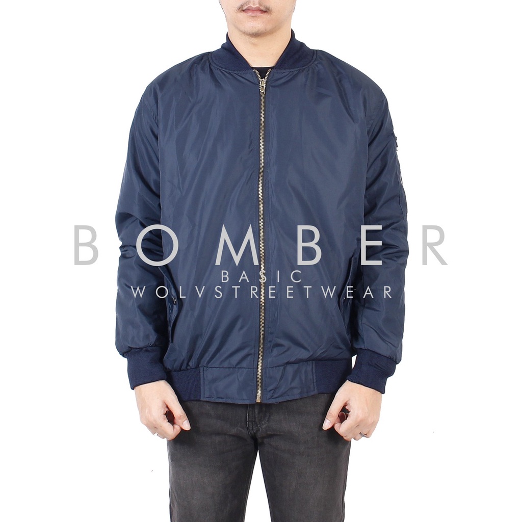 TURUN HARGA ! Jaket Bomber Outdoor Taslan Polos Anti Air Casual Pria Original Wolv / Jaket Bomber